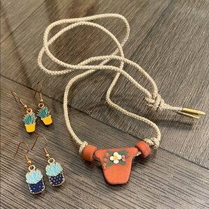 Handcrafted Terracotta Necklace and Earring Set